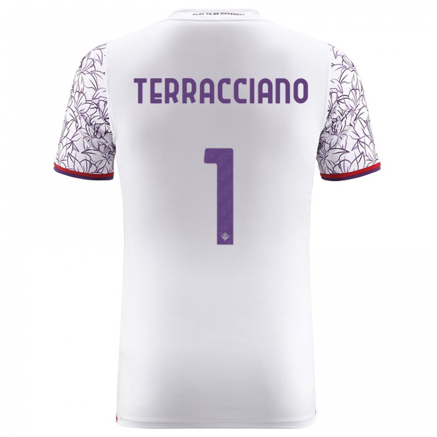 Donna Maglia Pietro Terracciano #1 Bianco Kit Gara Away 2023/24 Maglietta