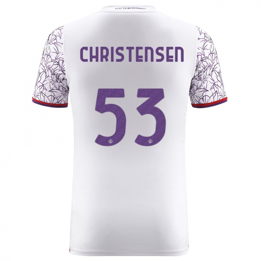 Donna Maglia Oliver Christensen #53 Bianco Kit Gara Away 2023/24 Maglietta