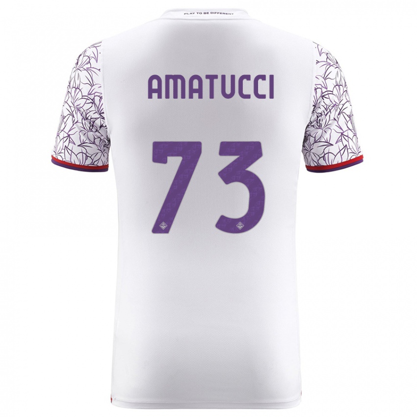 Donna Maglia Lorenzo Amatucci #73 Bianco Kit Gara Away 2023/24 Maglietta