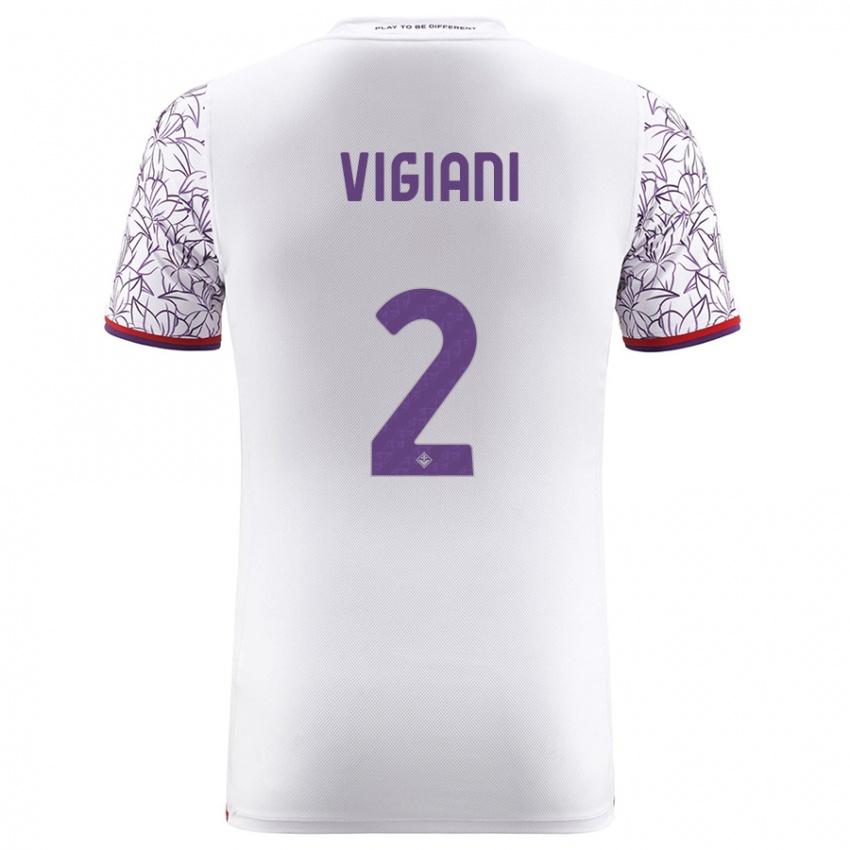 Donna Maglia Lorenzo Vigiani #2 Bianco Kit Gara Away 2023/24 Maglietta