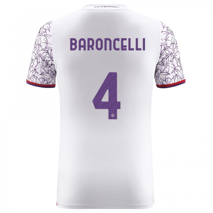 Donna Maglia Leonardo Baroncelli #4 Bianco Kit Gara Away 2023/24 Maglietta