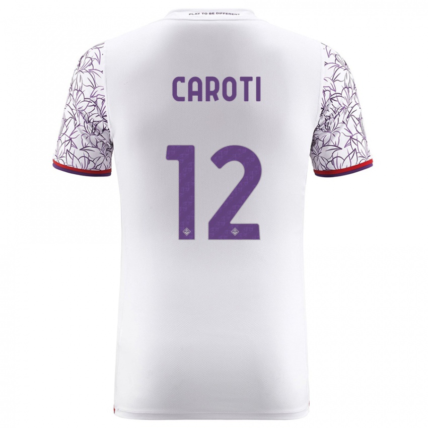 Donna Maglia Filippo Caroti #12 Bianco Kit Gara Away 2023/24 Maglietta