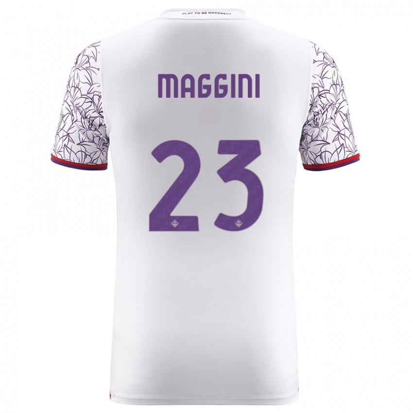 Donna Maglia Filippo Maggini #23 Bianco Kit Gara Away 2023/24 Maglietta