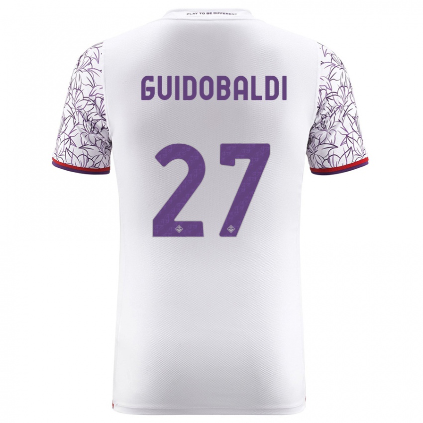 Donna Maglia Filippo Guidobaldi #27 Bianco Kit Gara Away 2023/24 Maglietta