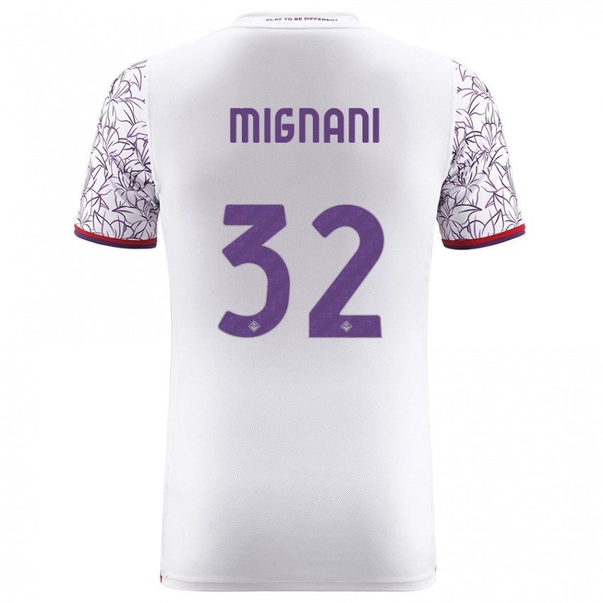 Donna Maglia Carlo Mignani #32 Bianco Kit Gara Away 2023/24 Maglietta