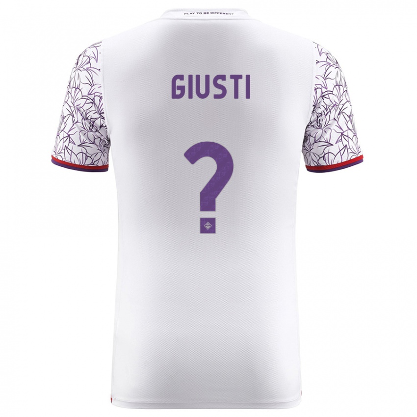 Donna Maglia Edoardo Giusti #0 Bianco Kit Gara Away 2023/24 Maglietta