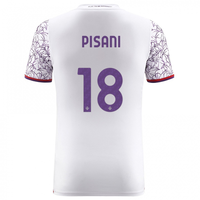 Donna Maglia Diego Pisani #18 Bianco Kit Gara Away 2023/24 Maglietta