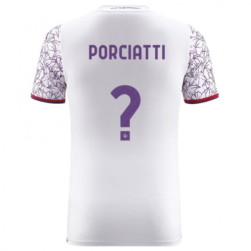 Donna Maglia Filippo Porciatti #0 Bianco Kit Gara Away 2023/24 Maglietta