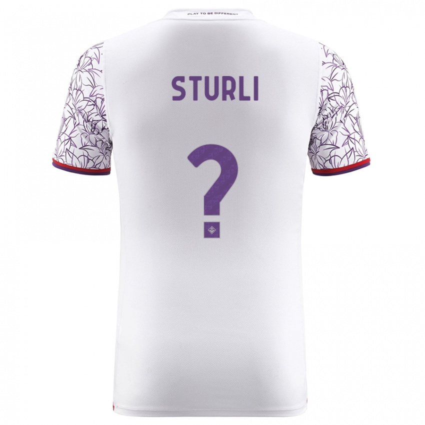 Donna Maglia Edoardo Sturli #0 Bianco Kit Gara Away 2023/24 Maglietta