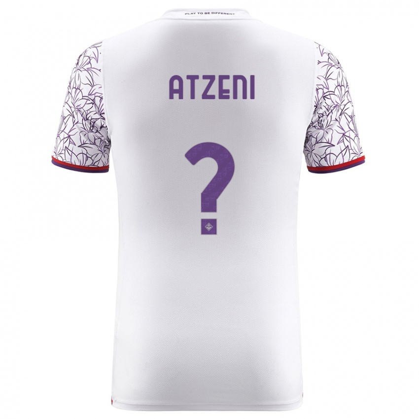 Donna Maglia Davide Atzeni #0 Bianco Kit Gara Away 2023/24 Maglietta