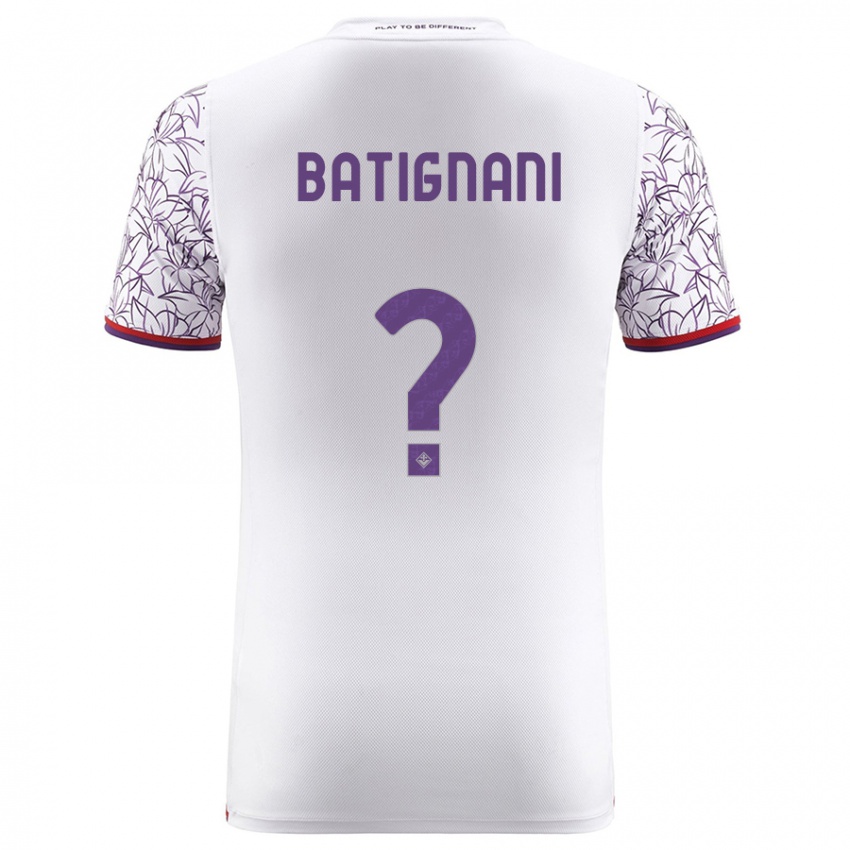 Donna Maglia Francesco Batignani #0 Bianco Kit Gara Away 2023/24 Maglietta