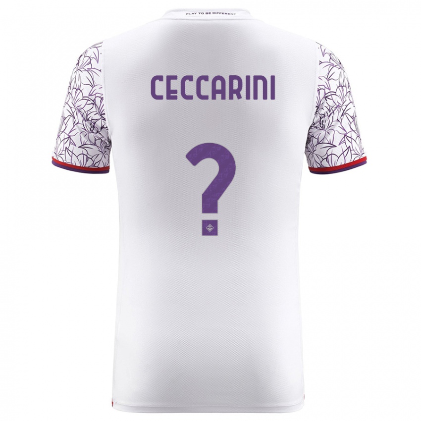 Donna Maglia Mattia Ceccarini #0 Bianco Kit Gara Away 2023/24 Maglietta