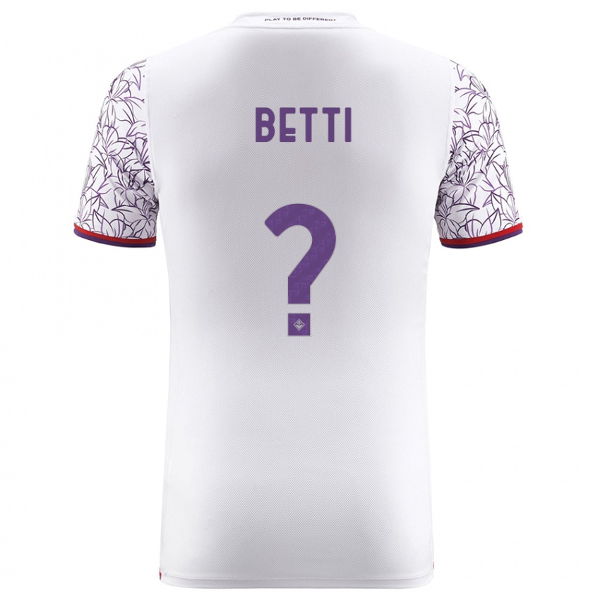 Donna Maglia Tiziano Betti #0 Bianco Kit Gara Away 2023/24 Maglietta