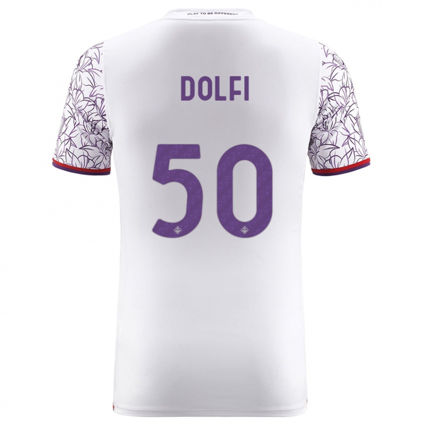 Donna Maglia Brando Dolfi #50 Bianco Kit Gara Away 2023/24 Maglietta