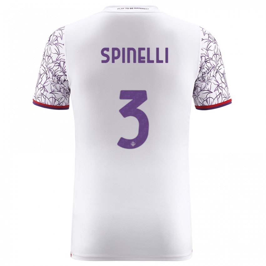 Donna Maglia Giorgia Spinelli #3 Bianco Kit Gara Away 2023/24 Maglietta