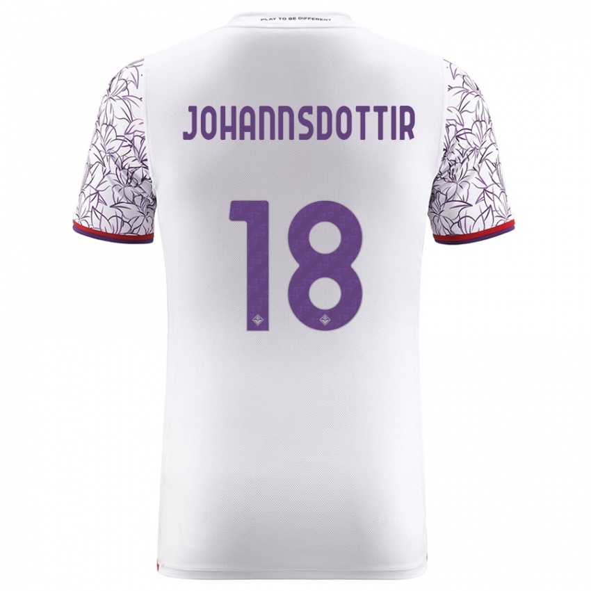 Donna Maglia Alexandra Johannsdottir #18 Bianco Kit Gara Away 2023/24 Maglietta