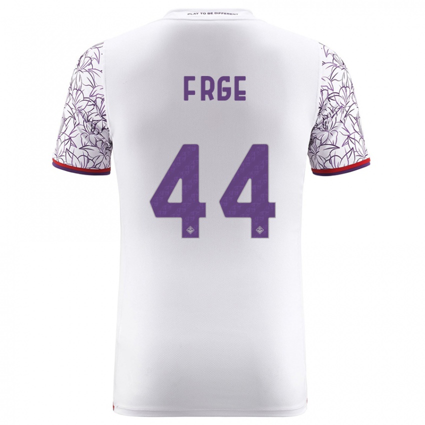 Donna Maglia Emma Færge #44 Bianco Kit Gara Away 2023/24 Maglietta