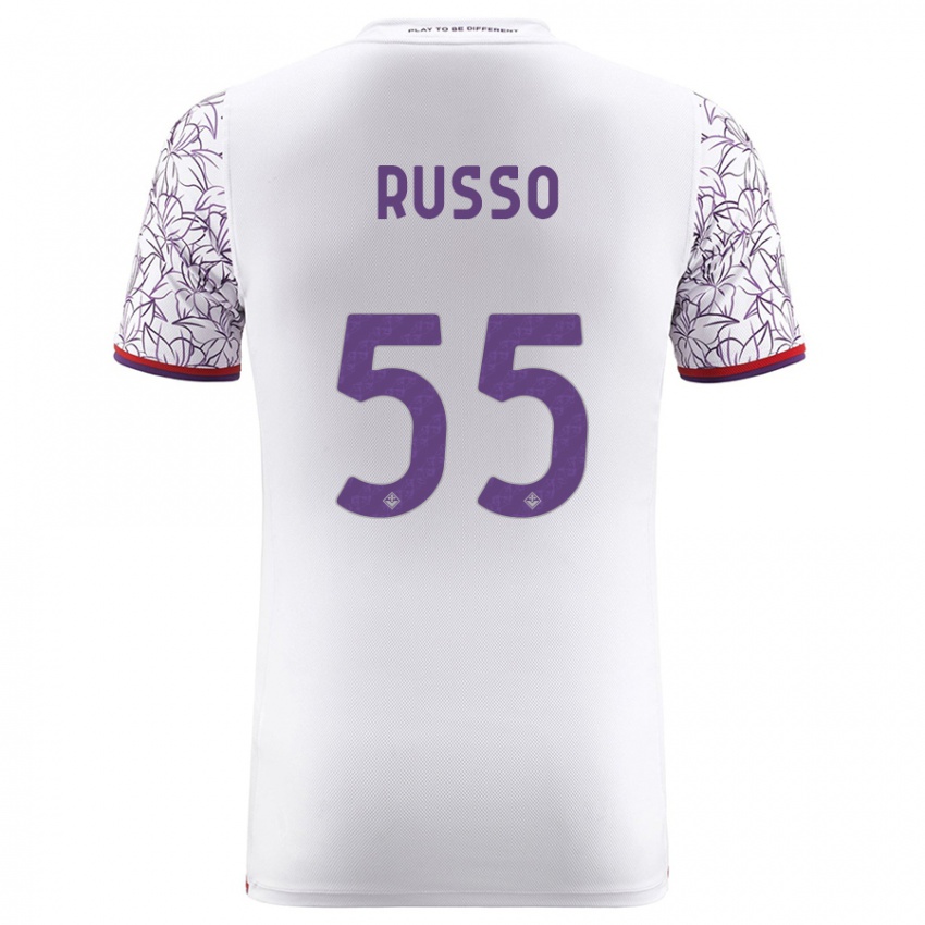 Donna Maglia Federica Russo #55 Bianco Kit Gara Away 2023/24 Maglietta