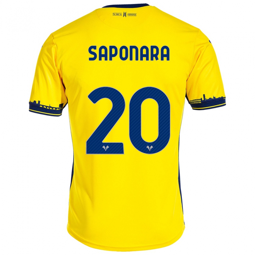 Donna Maglia Riccardo Saponara #20 Giallo Kit Gara Away 2023/24 Maglietta