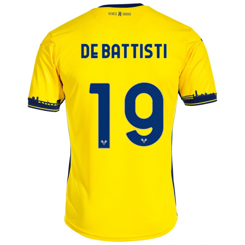 Donna Maglia Davide De Battisti #19 Giallo Kit Gara Away 2023/24 Maglietta