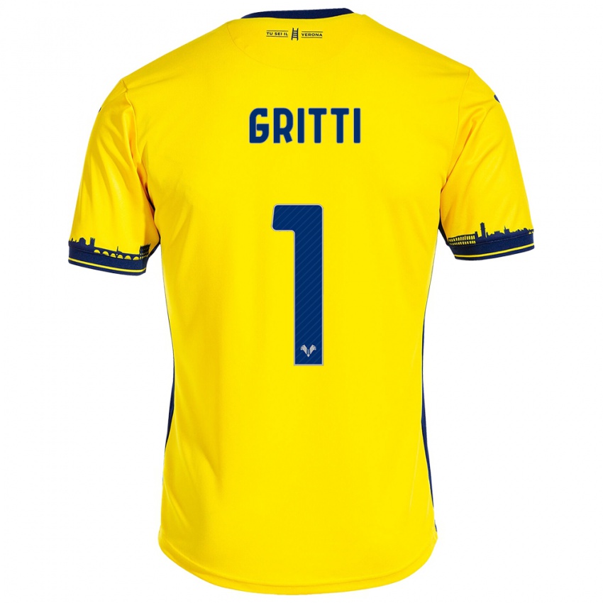 Donna Maglia Alessia Gritti #1 Giallo Kit Gara Away 2023/24 Maglietta