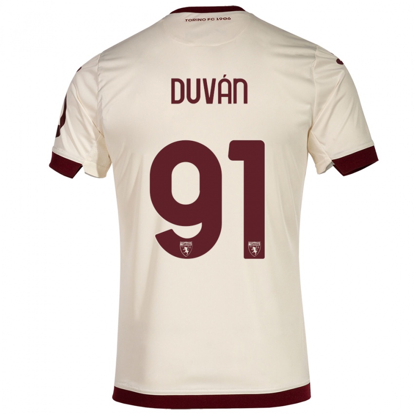 Donna Maglia Duvan Zapata #91 Champagne Kit Gara Away 2023/24 Maglietta