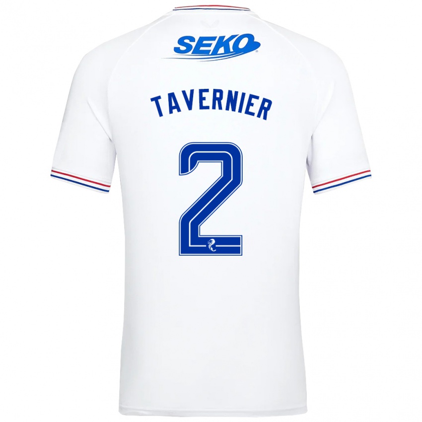 Donna Maglia James Tavernier #2 Bianco Kit Gara Away 2023/24 Maglietta