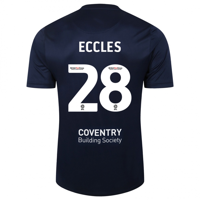 Donna Maglia Josh Eccles #28 Marina Rossa Kit Gara Away 2023/24 Maglietta