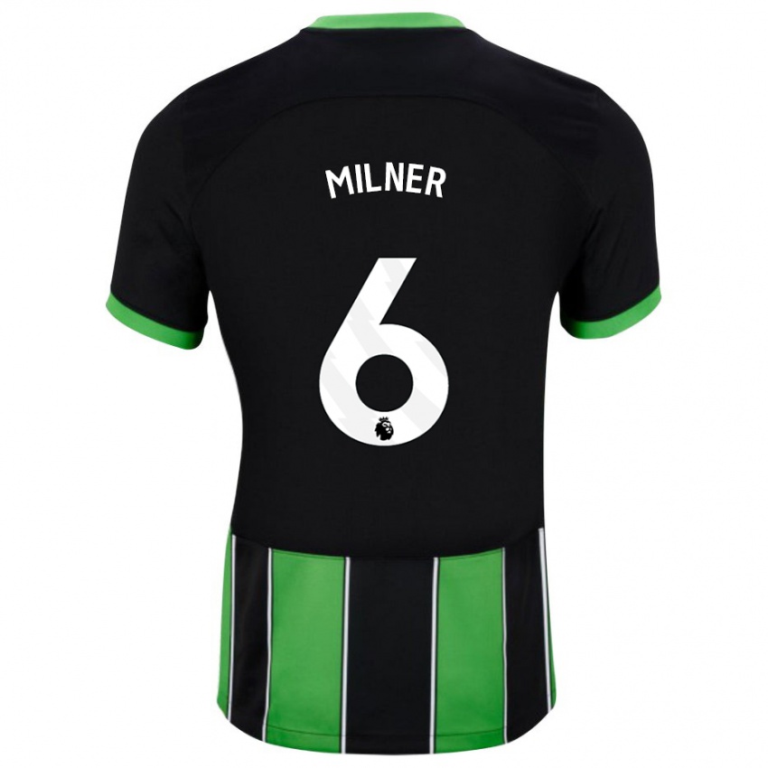 Donna Maglia James Milner #6 Nero Verde Kit Gara Away 2023/24 Maglietta