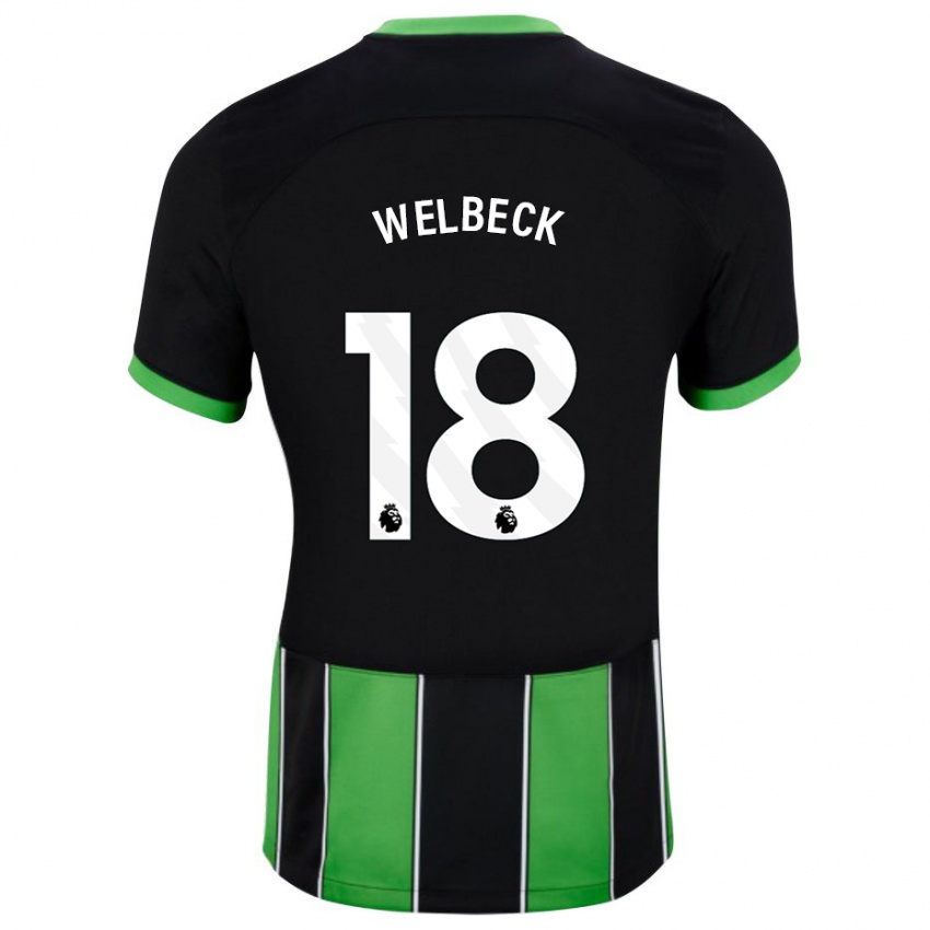 Donna Maglia Danny Welbeck #18 Nero Verde Kit Gara Away 2023/24 Maglietta