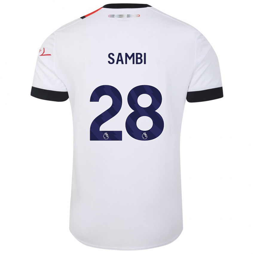 Donna Maglia Albert Sambi Lokonga #28 Bianco Kit Gara Away 2023/24 Maglietta