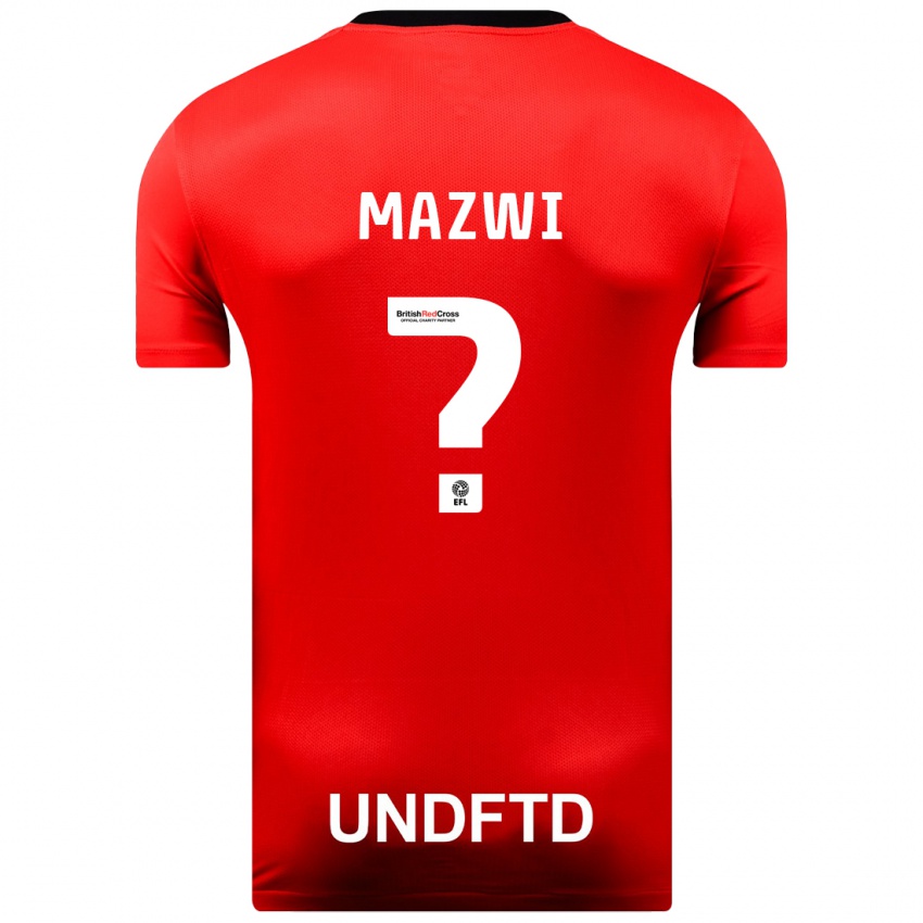 Donna Maglia Menzi Mazwi #0 Rosso Kit Gara Away 2023/24 Maglietta