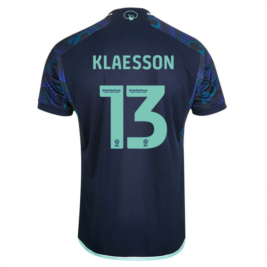 Donna Maglia Kristoffer Klaesson #13 Blu Kit Gara Away 2023/24 Maglietta