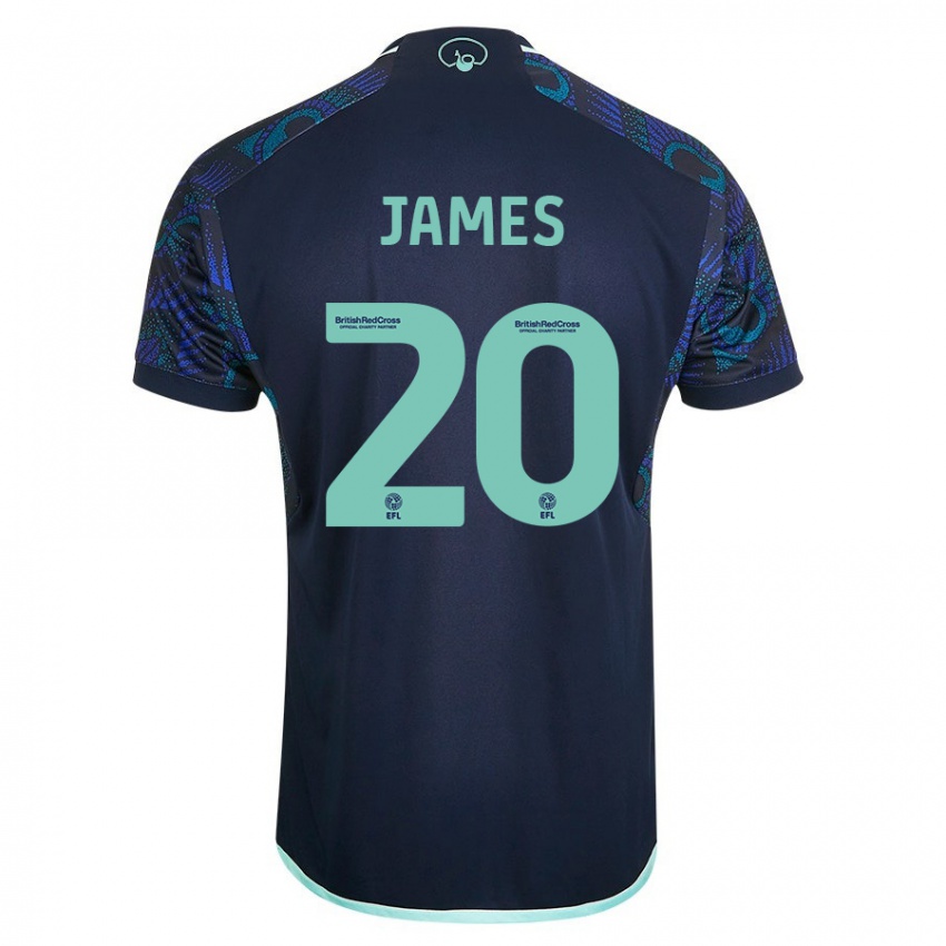 Donna Maglia Daniel James #20 Blu Kit Gara Away 2023/24 Maglietta