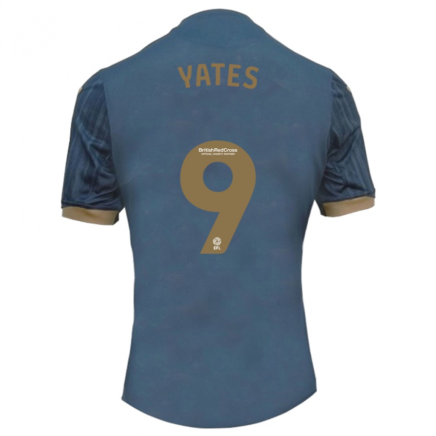 Donna Maglia Jerry Yates #9 Verde Acqua Scuro Kit Gara Away 2023/24 Maglietta