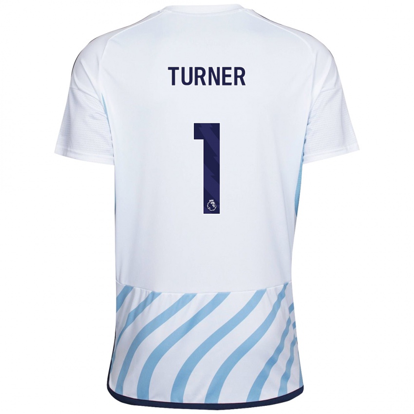 Donna Maglia Matt Turner #1 Bianco Blu Kit Gara Away 2023/24 Maglietta