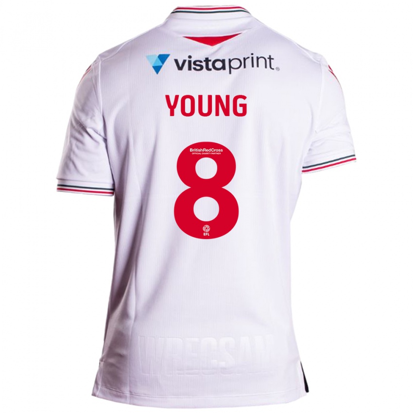 Donna Maglia Luke Young #8 Bianco Kit Gara Away 2023/24 Maglietta