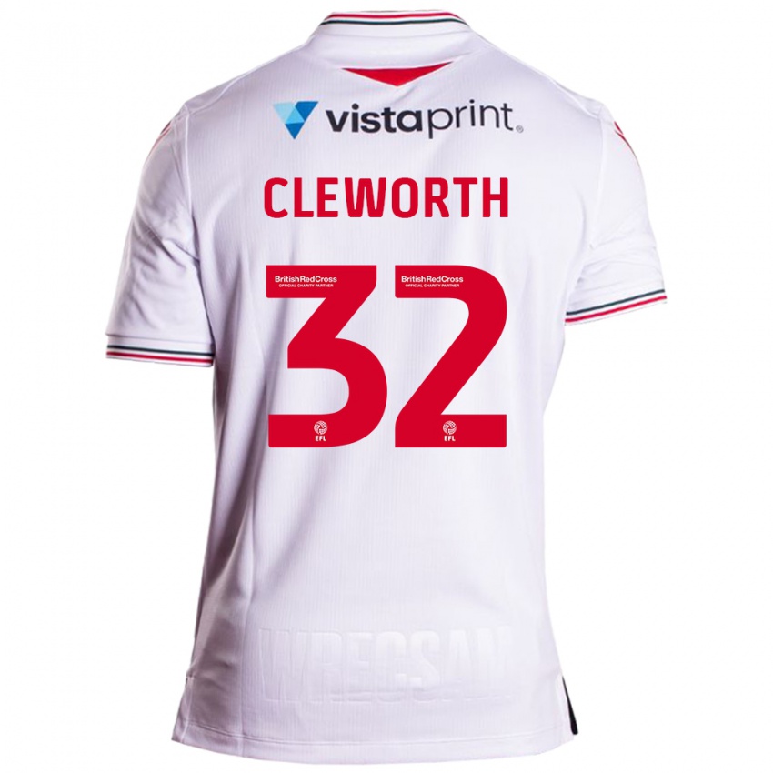 Donna Maglia Max Cleworth #32 Bianco Kit Gara Away 2023/24 Maglietta