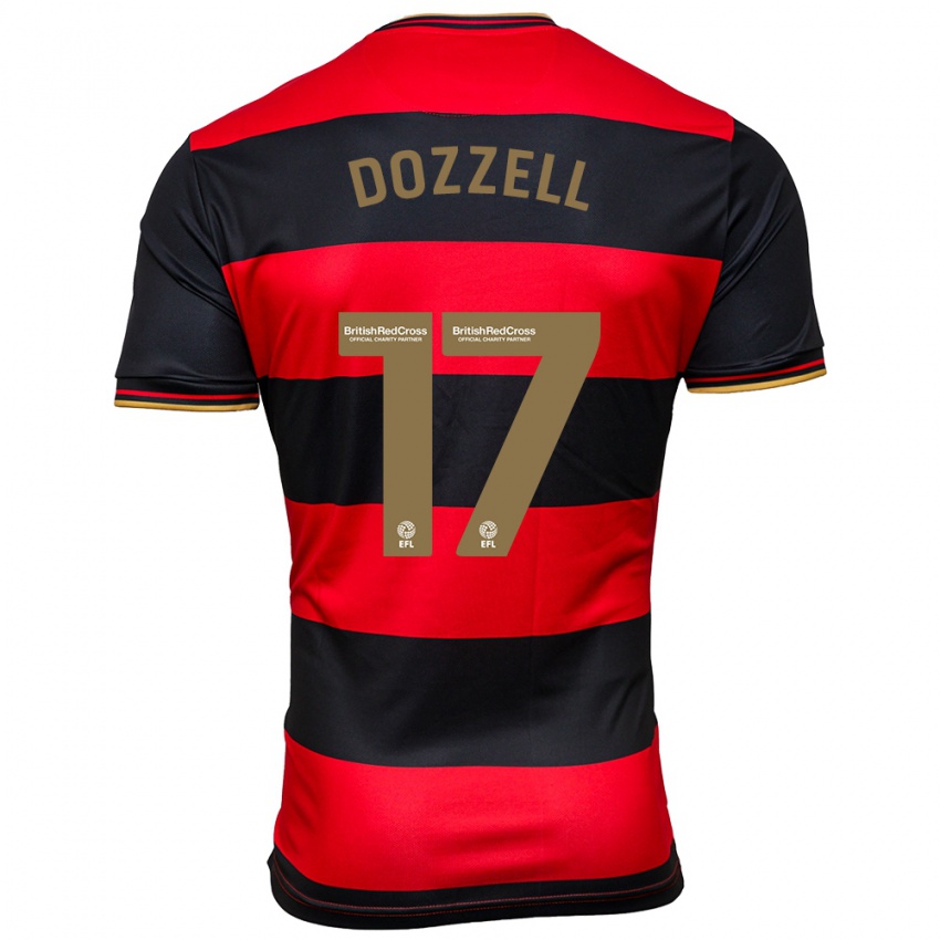 Donna Maglia Andre Dozzell #17 Nero Rosso Kit Gara Away 2023/24 Maglietta