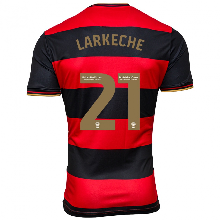 Donna Maglia Ziyad Larkeche #21 Nero Rosso Kit Gara Away 2023/24 Maglietta