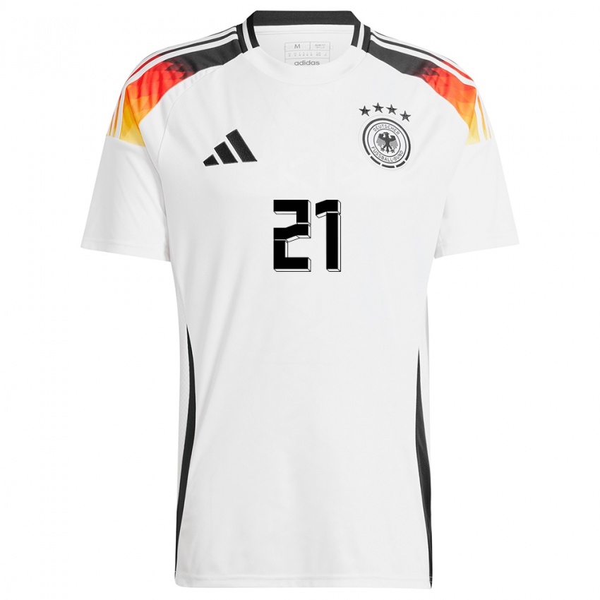 Bambino Maglia Germania Ilkay Gundogan #21 Bianco Kit Gara Home 24-26 Maglietta