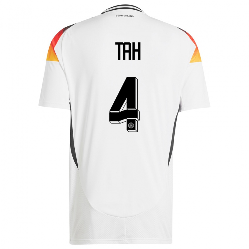 Bambino Maglia Germania Jonathan Tah #4 Bianco Kit Gara Home 24-26 Maglietta