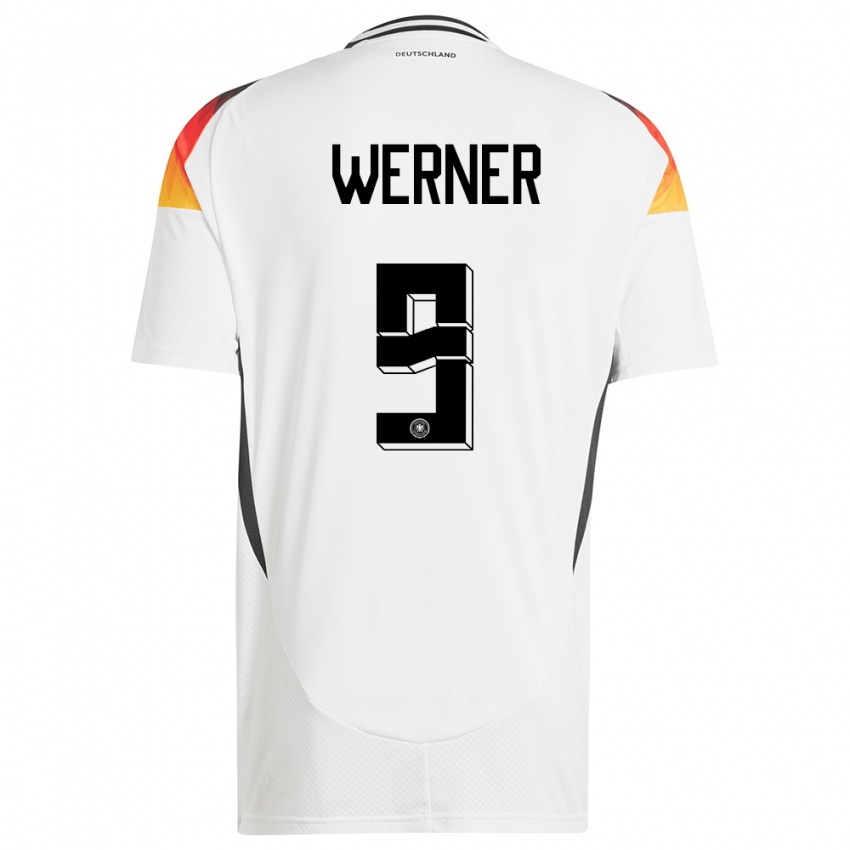 Bambino Maglia Germania Timo Werner #9 Bianco Kit Gara Home 24-26 Maglietta