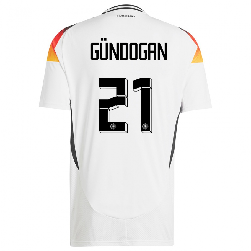 Bambino Maglia Germania Ilkay Gundogan #21 Bianco Kit Gara Home 24-26 Maglietta