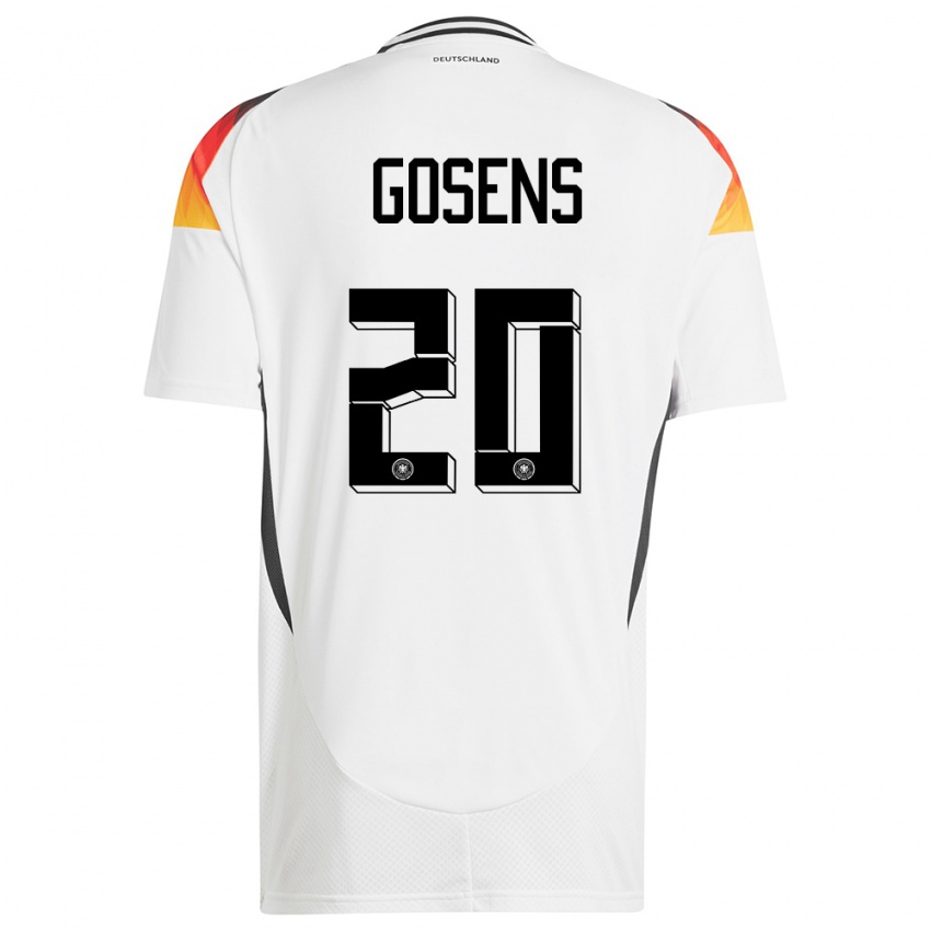 Bambino Maglia Germania Robin Gosens #20 Bianco Kit Gara Home 24-26 Maglietta