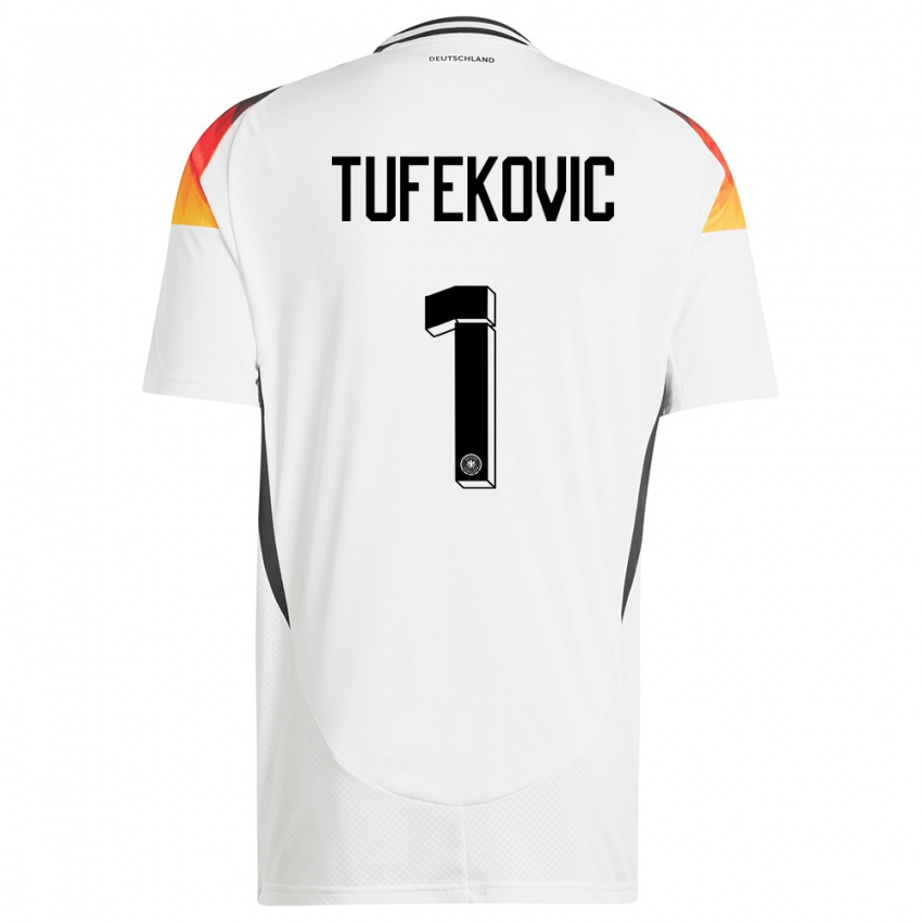 Bambino Maglia Germania Martina Tufekovic #1 Bianco Kit Gara Home 24-26 Maglietta