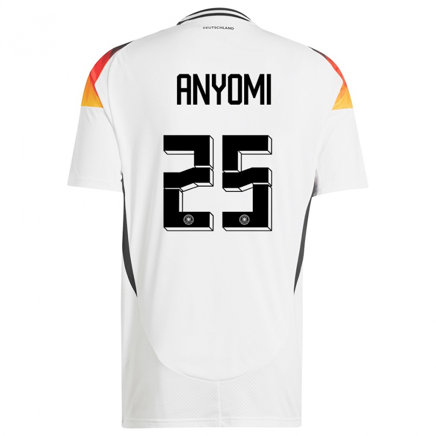 Bambino Maglia Germania Nicole Anyomi #25 Bianco Kit Gara Home 24-26 Maglietta