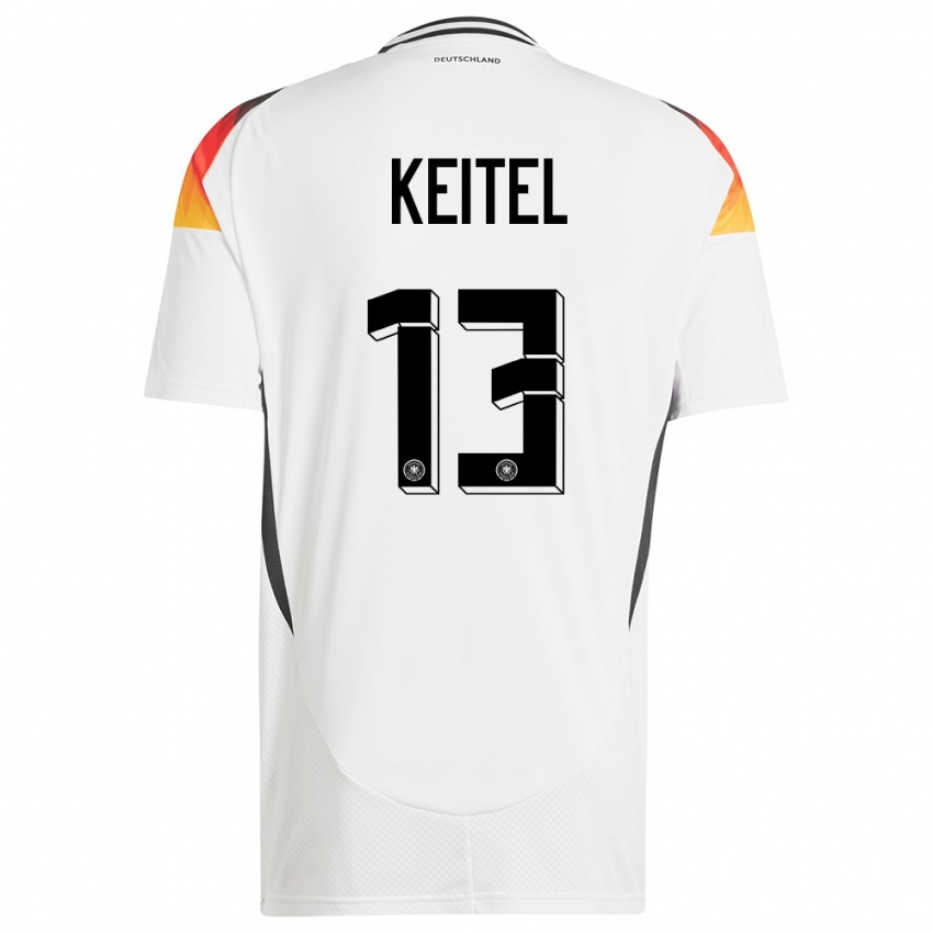 Bambino Maglia Germania Yannik Keitel #13 Bianco Kit Gara Home 24-26 Maglietta