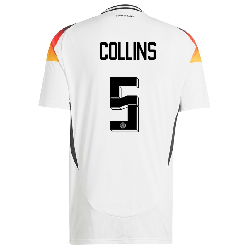 Bambino Maglia Germania Nnamdi Collins #5 Bianco Kit Gara Home 24-26 Maglietta