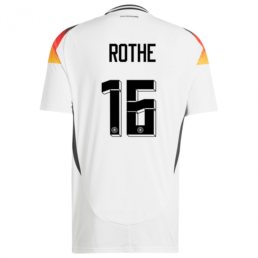 Bambino Maglia Germania Tom Rothe #16 Bianco Kit Gara Home 24-26 Maglietta